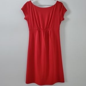 Susana Monaco Red Short Sleeve Ruched Mini Dress Size S